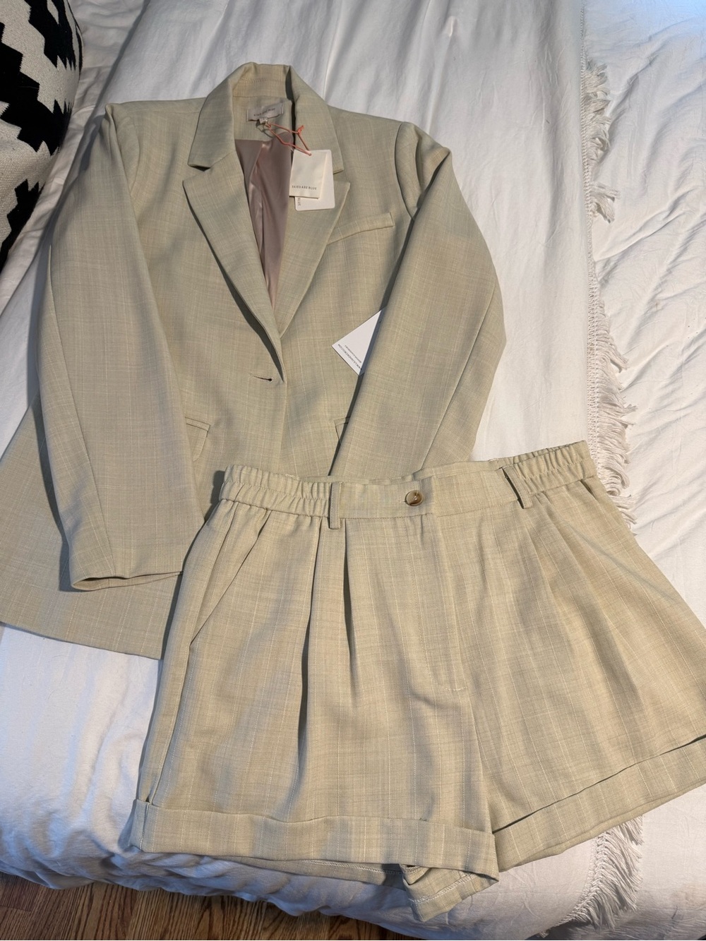 NWT Skies Are Blue Linen Look Pinstripe Blazer & Shorts Set. Sizes vary. READ